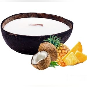 Hawaiian COCONUT Soy Candle in Real Coconut Shell, Tropical Beach Theme, 5 oz